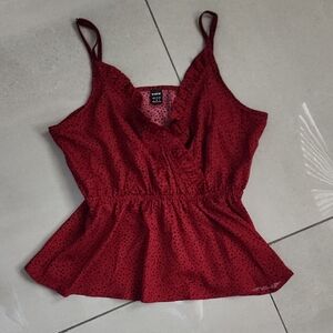 SHEIN Burgundy Polka Dot Camisole